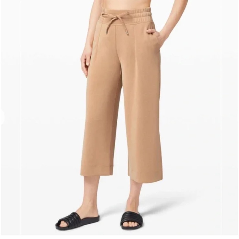 Lululemon “Soft Ambitions” High Rise Wide Leg Crop Pants